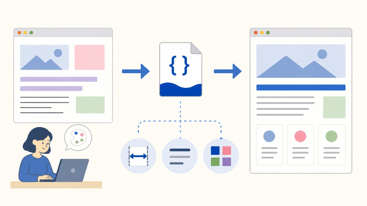 「CSSで読みやすく整える」の仕組みや関係を示す図