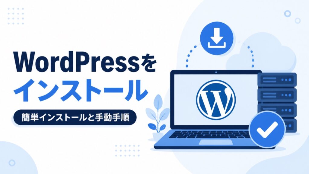 WordPressの簡単インストールと手動手順を表したアイキャッチ画像