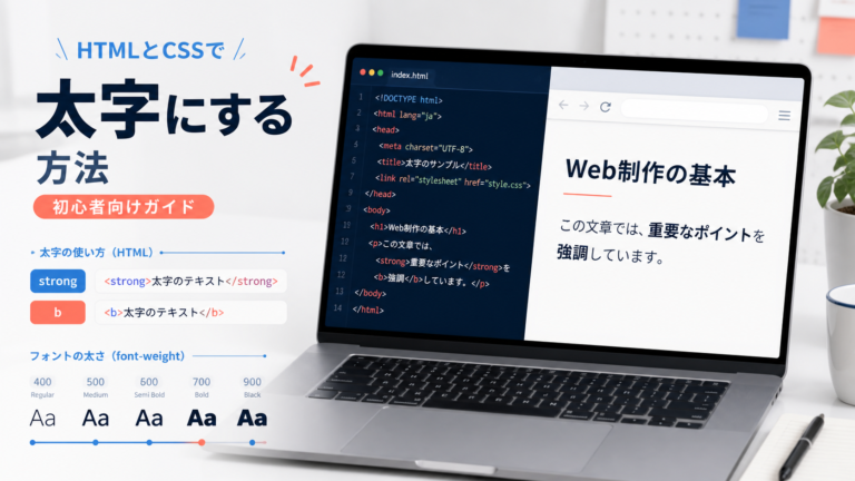 HTMLで文字を太くする方法｜strong・b・font-weightの違いを初心者向けに解説