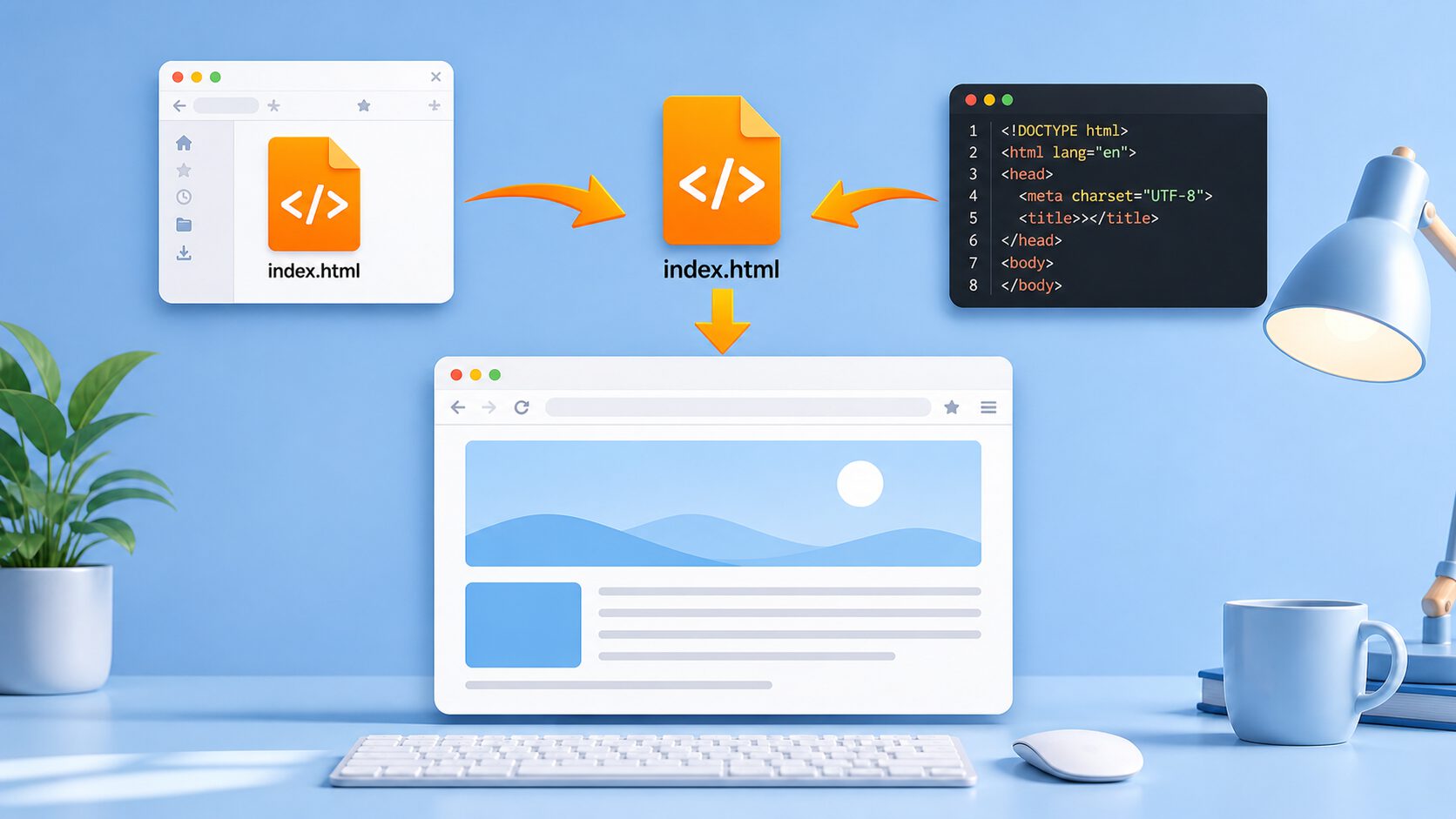 ファイル管理アプリとコードエディターからHTMLファイルをブラウザで開く2つの方法