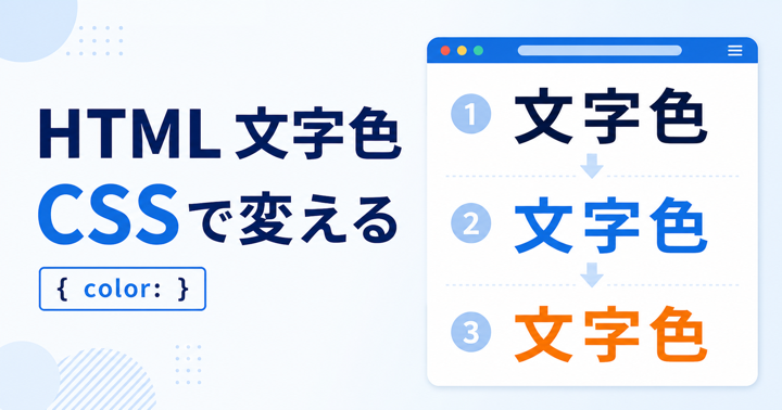 HTMLとCSSで文字色を変える記事