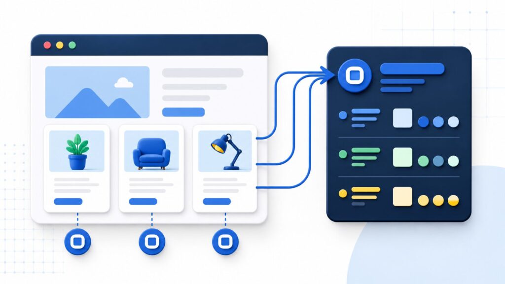 HTMLのclassで複数要素とCSSをつなぐイメージ