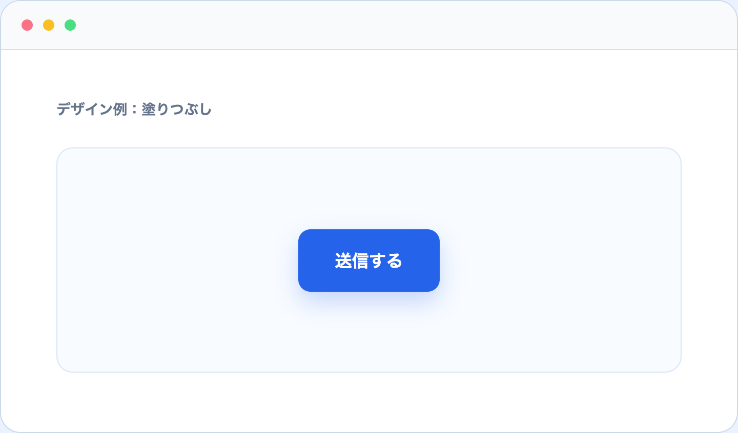 青い背景と白文字を使った送信ボタン