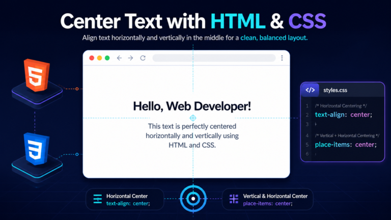 HTML・CSSで文字を中央寄せする方法｜横・縦・要素別に初心者向け解説