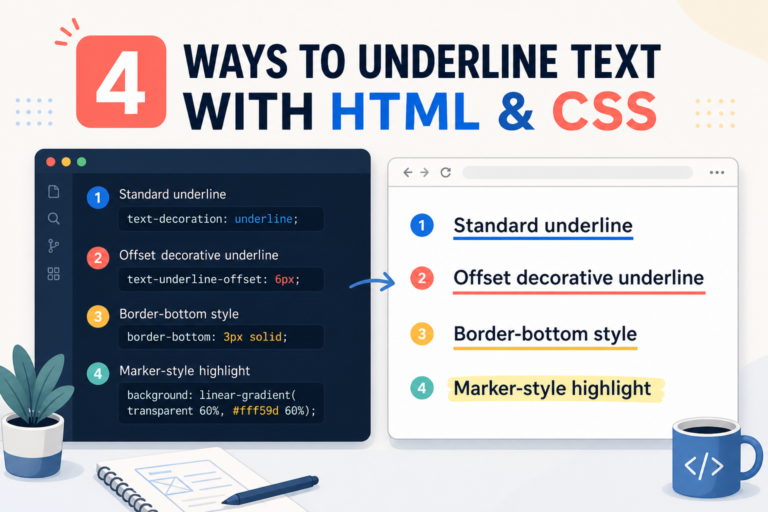 HTML・CSSで下線を引く方法4選｜初心者向けに違いと使い分けを解説