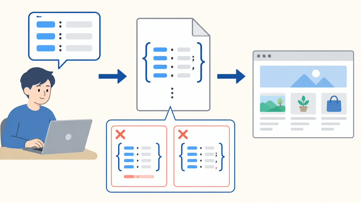 「JSONファイルを用意する」の仕組みや関係を示す図