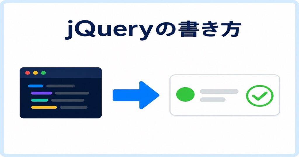 コードからWebカードの表示を変更するjQueryの書き方を表したアイキャッチ画像