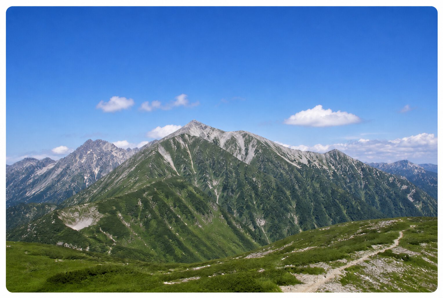 border-radiusを指定して四隅を丸めた山の画像