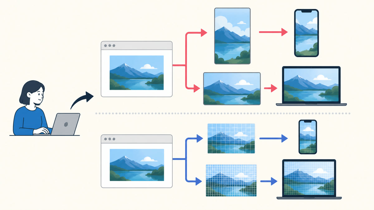 「pictureで構図や形式を切り替える」の仕組みや関係を示す図