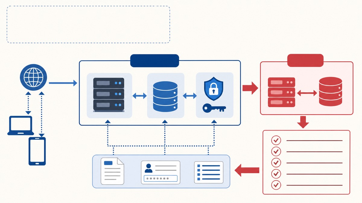 ドメイン、サーバー、データベース、SSL、接続情報、移行計画をそろえた本番準備