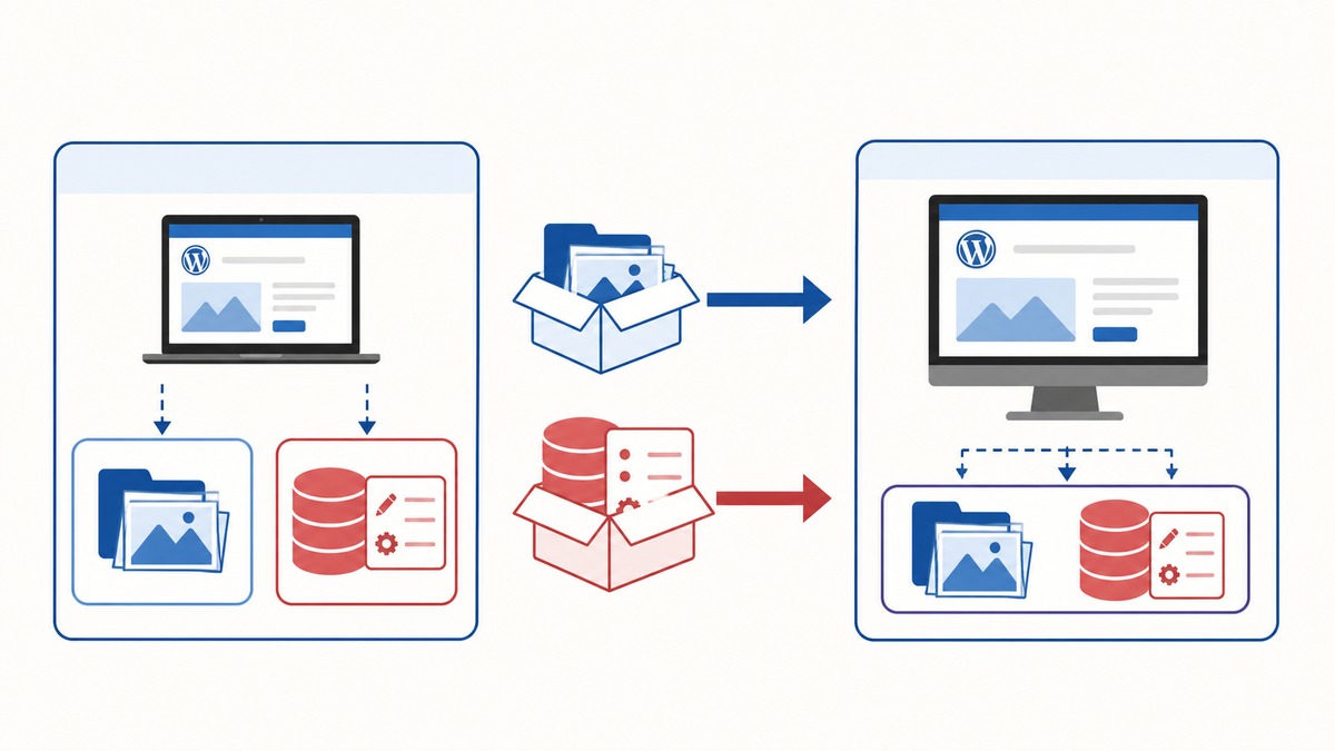 WordPressのファイルとデータベースを別々に移して本番サイトで再結合する流れ